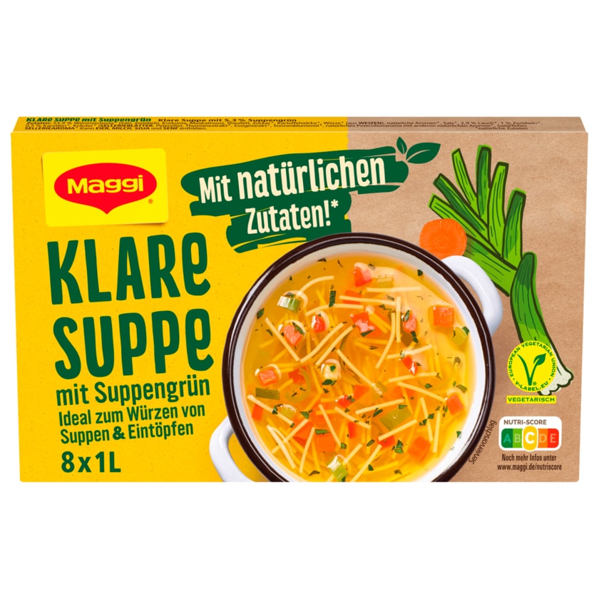 Maggi Klare Suppe mit Suppengrün 168g, ergibt 8x1L